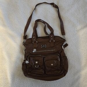Angel Kiss Brown Leather Shoulder Crossbody Hobo Purse FINAL SALE